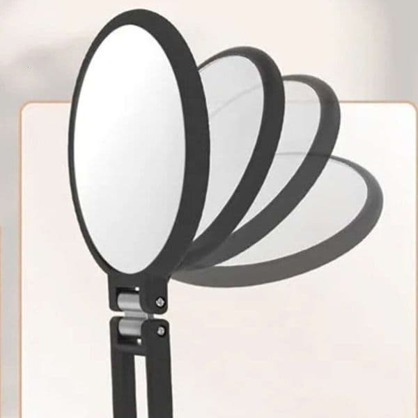 Black White Magnifying Hand Mirror 50PCS Double Sided 1X 15X Adjustable Rotation Folding Travel Makeup Mirror With Pedestal Stand Espejo De Mano Con Aumento