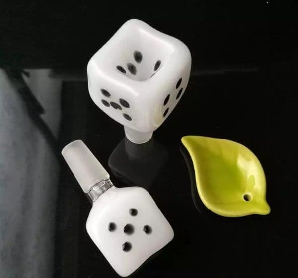 Hookahs White dice bubble Wholesale Glass Bongs Accessories, Glass Water Pipe Smoking