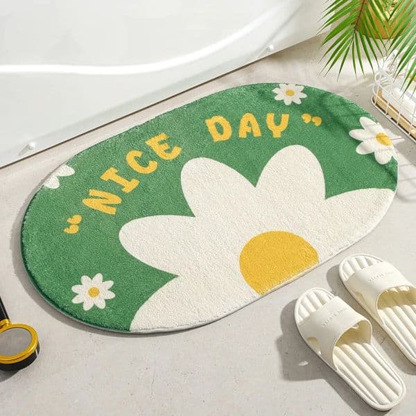Small Fresh Floor Mats Soft Flowers Words Rugs Home Entrance Carpets Bedroom Toilet Bathroom Door Absorbent Non-Slip Foot Pad 250725BJ