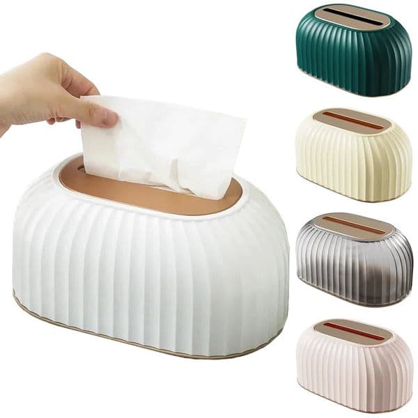 Nordic Striped Tissue Box Holder High Quality Toilet Paper Box Table Napkin Holder Car Tissue Paper Dispenser Home Decoration 250725BJ