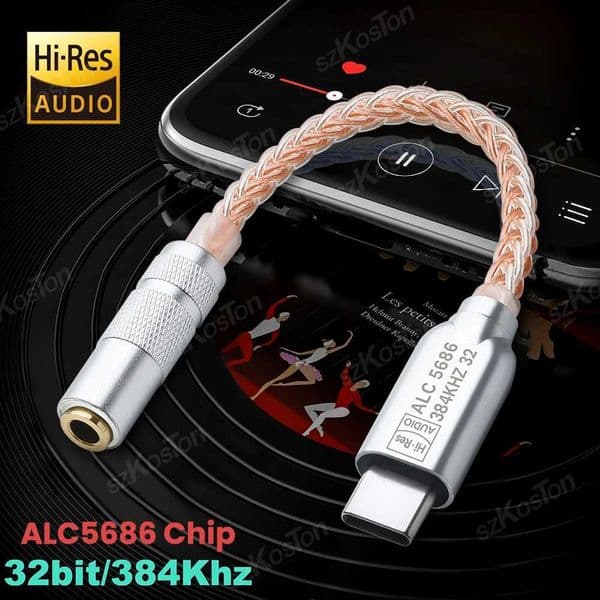 DAC Hifi Headphone Amplifier USB C to 3.5 mm Jack Cable ALC5686 Chip 32b/384khz Audio Decoder IEM AMP for iPhone15 16 X250726