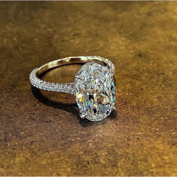 Solitaire Oval 4ct Lab Diamond cz Ring 100% Original 925 sterling silver Engagement Wedding band Rings for Women Bridal Jewelry 250722