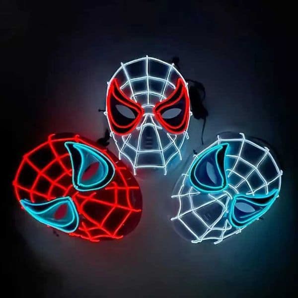 2024 New Arrival Halloween Disguise Mask Cosplay Spider Full Face Mask Halloween Children Headwear Gift Luminous Led Mask XJ250728