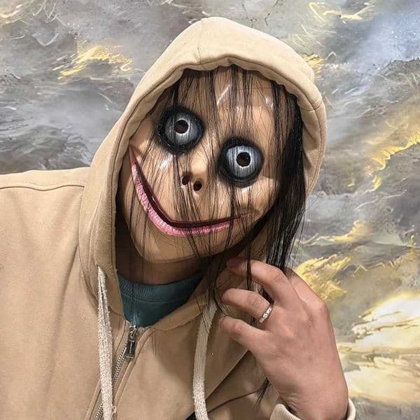New Halloween Mask Anime Female Ghost Horror Long Hair Mask Funny V-shaped Role Playing Female Ghost Wig Props Trick Scary Ghost XJ250728
