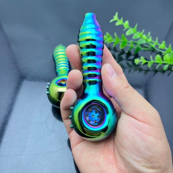 Smoking pipes hookah Oil Burner Pipes Smokings Glass Bowl New Multi Spiral Electroplated Colorful Glass Pipe
