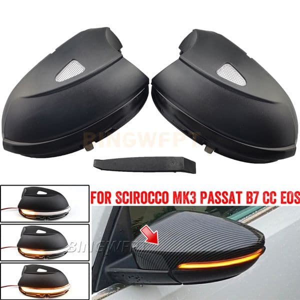 For VW Passat B7 CC Scirocco MK3 Jetta MK6 EOS Beetle R LED Dynamic Turn Signal Blinker Sequential Side Mirror Indicator Light