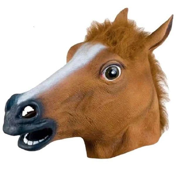 Men Brown Horse Masks Girl Funny Horse Head Mask Latex Animal Mask Novelty Halloween Cosplay Costumes Headgear Latex Mask W250728