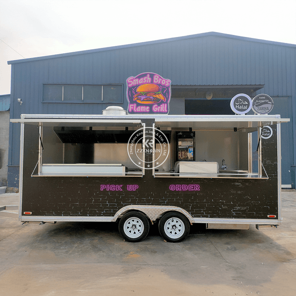 Customized Bbq Food Truck Fully Equipped Restaurant Hot Dog Ice Cream Truck Concession Food Trailer With Fully Kitchen