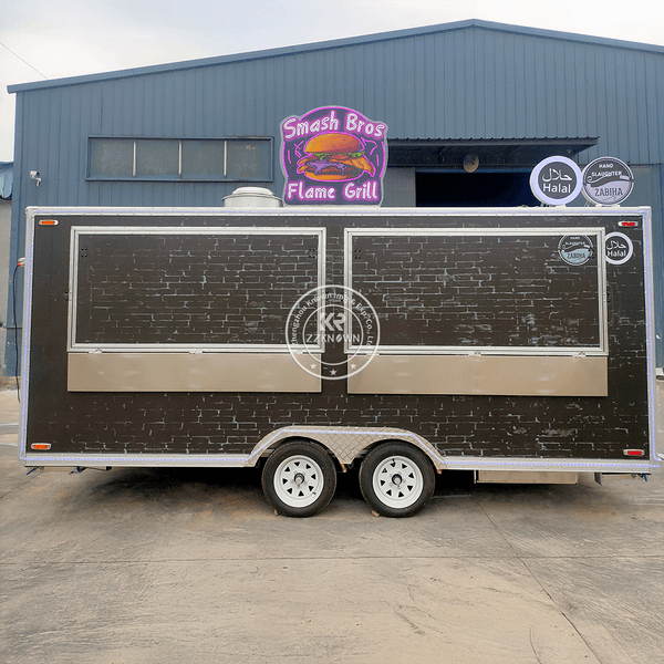 Street Hot Dog Cart Fast Food Trailer Mobile Kitchen Fully Equipped Concession Catering Food Truck For Restaurants