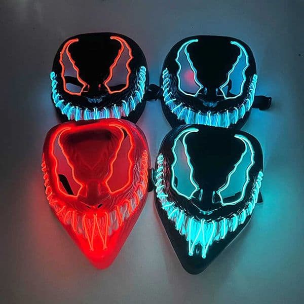 Wireless Luminous LED Halloween Mask Cosplay Famous Movie Mask Rave Carnival Halloween Headgear Glowing In The Dark T250728
