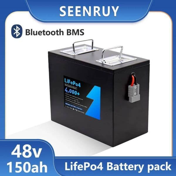 48v 150AH LiFePO4 Battery Deep Cycle 8S for Inverter Fridge Electric Tricycle RV AGV UPS Solar Energy + 10A Charger
