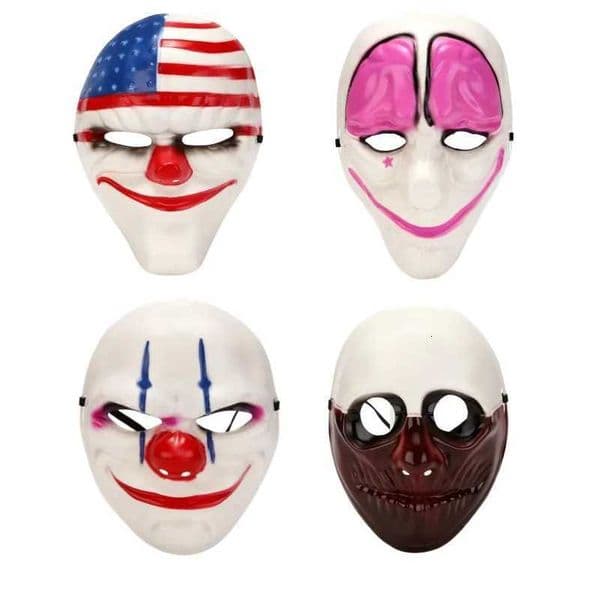 Halloween US Flag Clown Masks Masquerade Party Scary Clowns Carnival Mask Payday 2 Horrible Funny Pay Day Mask Prop Supplies XJ250728