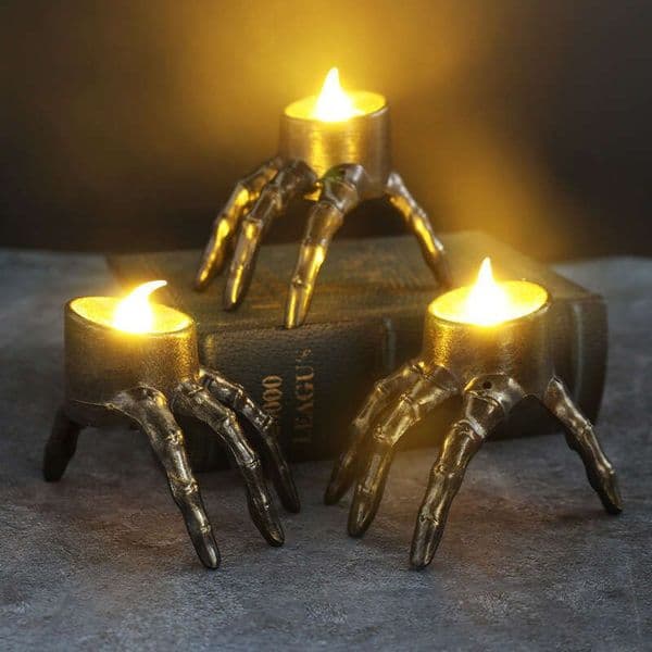 New Hand Atmosphere Decoration Props Skeleton Foot Night Halloween Candle Light