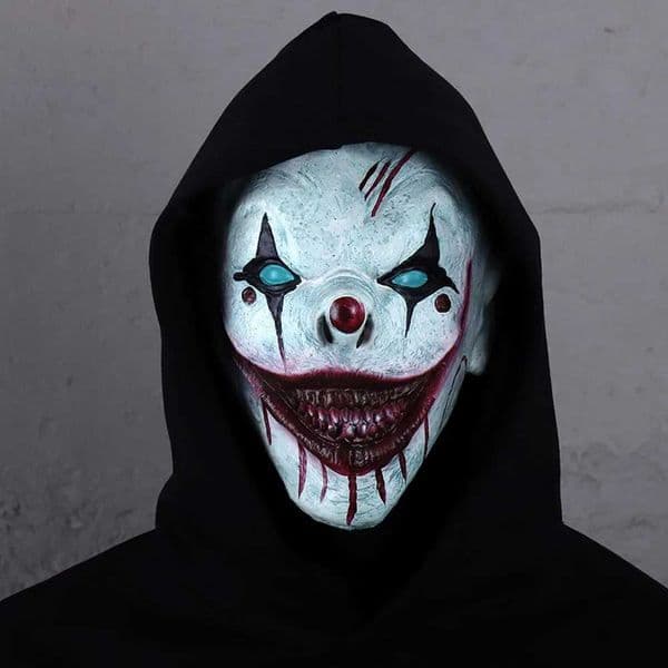 Horror The Clown In The Box Mask Cosplay Bloody Devil Killer Joker Latex Helmet Halloween Carnival Party Costume Props XJ250728