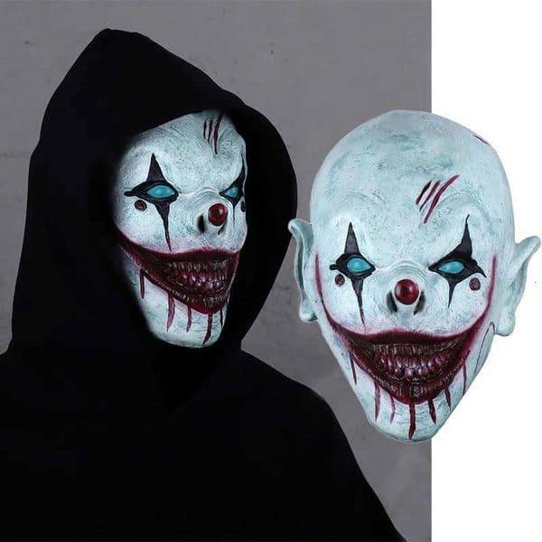 Horror Clown Mask Headgear Party Carnival Mask Joker Cosplay Bloody Devil Killer Joker Latex Helmet Halloween Prank Props M250728