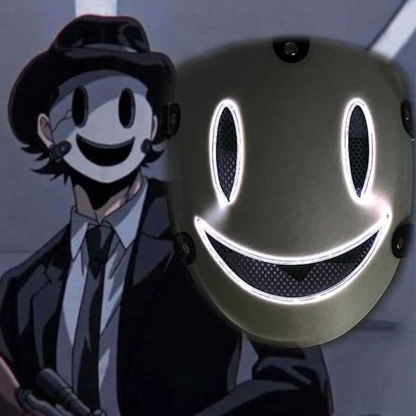 Japanese Anime High-Rise Invasion Cosplay Mask LED Glowing Mask Party Mask Japanese Samurai Cosplay Costume Props XJ250728