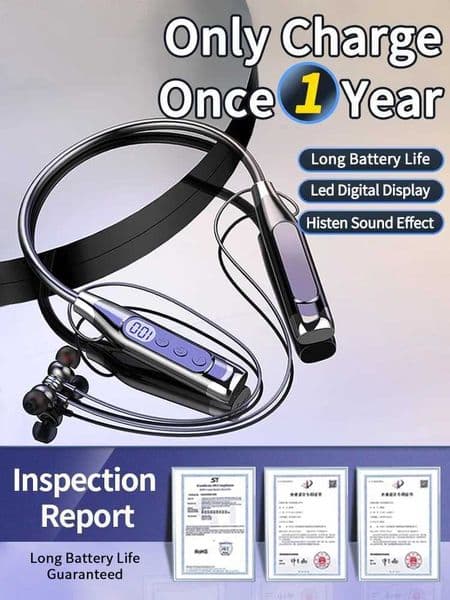 New Earphones Headphones Magnetic Sport Neckband Neck-hanging TWS Earbuds Wireless Headset with Mic R250728