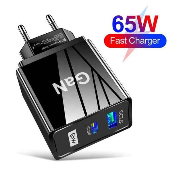 65W PD Fast Charger Cell Phone Charger GaN Type c Charger QC3.0+PD33W Travel Adapter for Smartphone