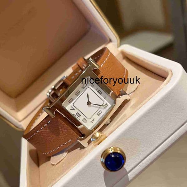 luxury H watch shape brand wristwatch fashion women popular colorful leather straps YPTG