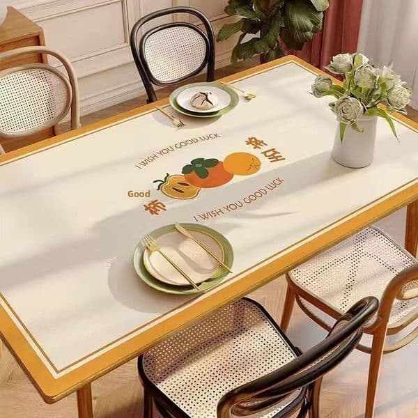 PVC Leather Waterproof Oilproof Heat-resistant Tablecloth Wipeable Wash-free Coffee Table Household Dirt-resistant Scratch-resistant Heat Insulation Mat