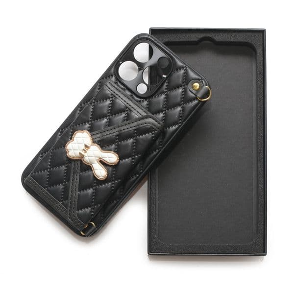 Shockproof Plaid TPU Case Gold Trim for iPhone Series