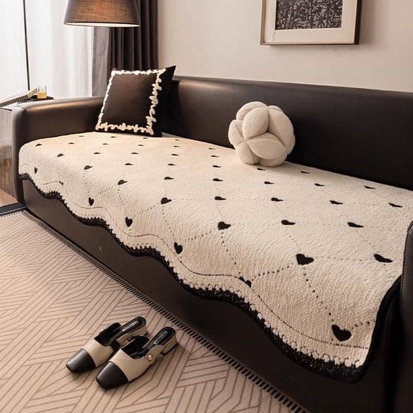 Designer Sofa Covers Blanket Non-Slip Sectional Couch Covers Luxury L Shape Resistant Sofa Slipcover for Furniture Bed Couch Sofa Heart