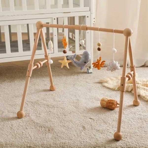 Baby Gym Frame Pendant Toys Soft Felt Whale Rattle Music Toys Cotton Crochet Mobile Hanging Pendants Activity Gym Teether Toys X250730