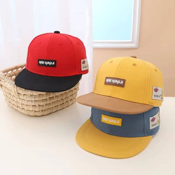 Fashion Kids Flat Brim Baseball Children Patchwork Peaked Cap 3-8Year Boys Girls Sunshade Visors Cotton Baby Duck Tongue Hat ddmyshoesvip