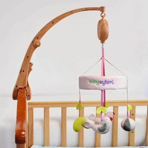 Baby Bed Bell Bracket 0-12 Months Newborn Crib Holder Can Foldable Mobile Imitation Wooden Bell Bracket Rattle Toy Infant Gifts X2507301