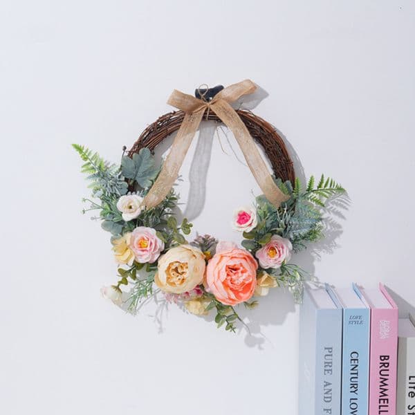 Nordic Artificial Wreath Hydrangea Peony Cafe Nursery Scene Decoration Wall Hanging Decor