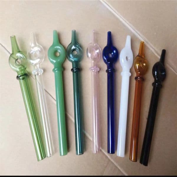 Smoking pipes hookah Oil Burner Pipes Smokings Glass Bowl Colorful circle extended glass suction nozzle