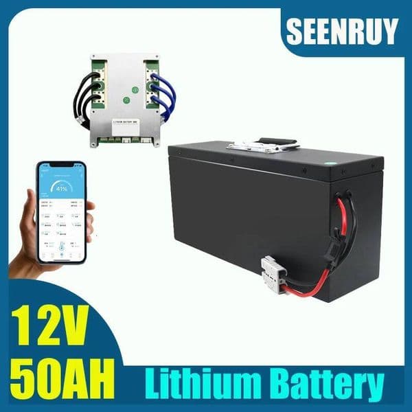 New 12V 50AH Lithium battery with free charger BMS 30A 50A 80A for Wheelchair Motorcycle Golf Cart Robot Sightseeing Vehicle