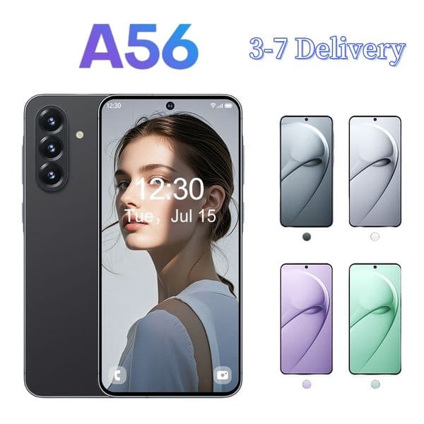 A56 Android mobile phone 12GB+1TB cell phone Dual SIM 4G Android Phone 6.7HD+ Display 16+32MP Camera Android 8 Mobile Fingerprint Face ID GPS