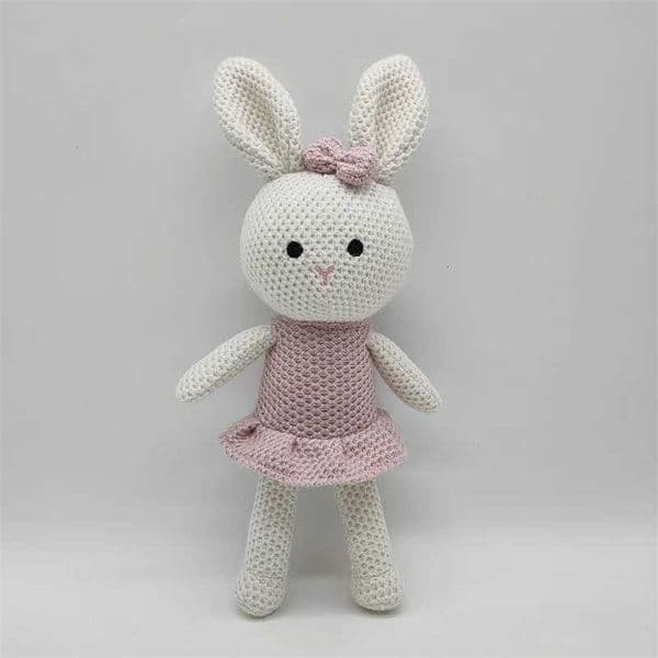 Game And stuff 2025 New 1 Pcs Handmade Crochet Doll Wool Stuffed Plush Toy Baby Soothing Knitted Couple Rabbit Cuddle C251202 W260306