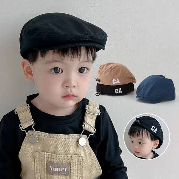 Drawstring Kids Beret Fashion Letter Children Duck Tongue Hat 1-5year Boys Girls Sunshade Visors Solid Cotton Baby Forward Cap ddmyshoesvip