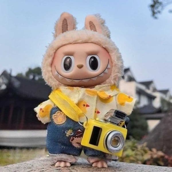 15/17cm Doll Straps Pants Skirts Cute T-shirts Travel Set Flash Camera Accessories X250730