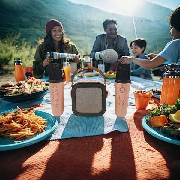 Portable Speaker with Microphone K12 Wireless Outdoor Karaoke and Live Streaming Speaker for Home Party and Travel XJ250731