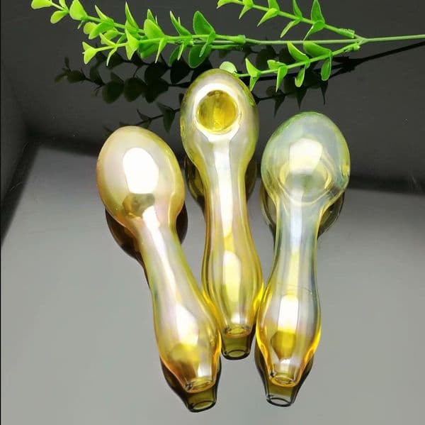 Smoking Pipes new Europe and Americaglass pipe bubbler smoking pipe water Glass bong New colorful yellow lengthened glass pipe