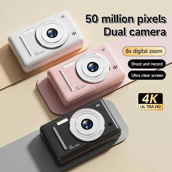 4K Retro CCD Portable Digital Camera Entry-level Camera Dual Camera Flash 50 Million Pixels Auto Focus Intelligent Anti-shake M250731