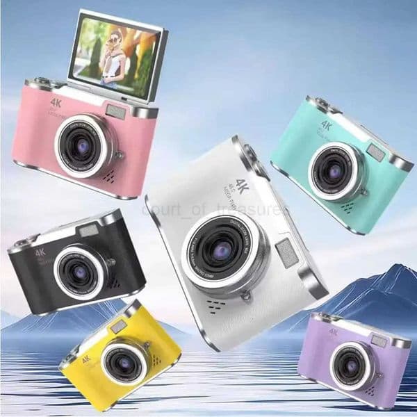 4K CCD 8X Digital Zoom Digital Camera for Students 48MP Compact Digital Photography Camera 180Flip Screen Selfie Camera RENEAR M250731