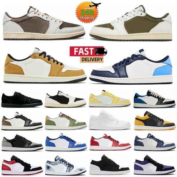 Designer 1s Basketball Shoes Reverse Mocha 1 Low Sneakers For Men Women University Blue Triple Black Toe Obsidian UNC Game Royal Sports Outdoor Trainers Size 13