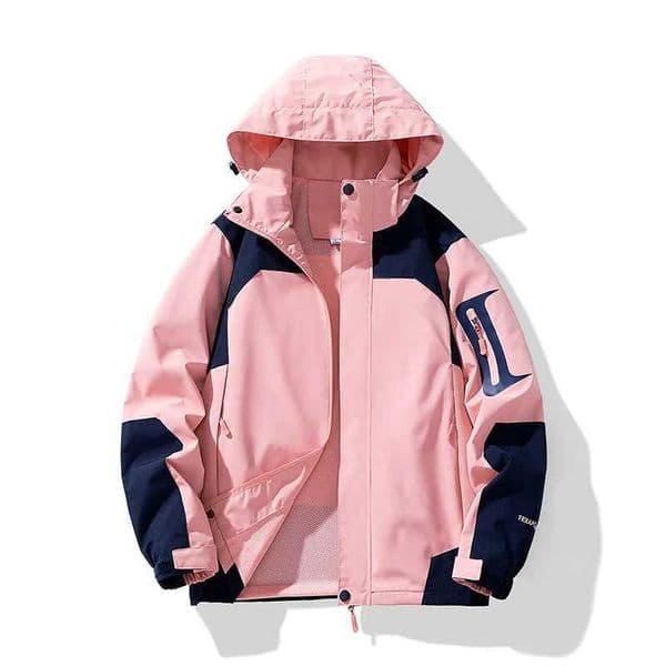 2025 new outdoor hardshell men and womens color-matching hooded windproof waterproof mountaineering coat Womens jacket L250731