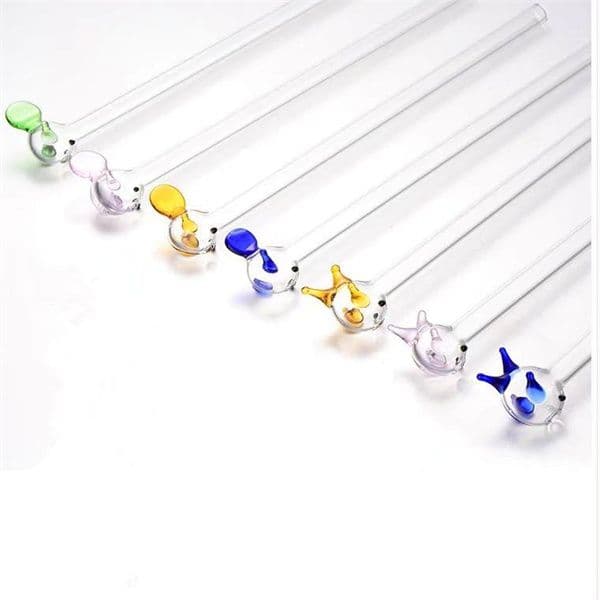 Hookahs Color small fish straw Wholesale Glass Bongs Accessories, Glass Water Pipe