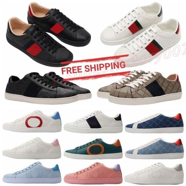 Casual Designer Shoes Bee Ace Sneakers Low Mens Womens Shoes High Quality Tiger Embroidered Black White Green Stripes Walking Sneakers