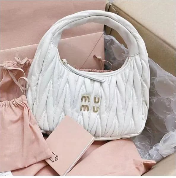 Women's pink Designer Cleo bag satchel tote Wander Matelasse underarm hobo Luxury Genuine Leather with shoulder strap clutch