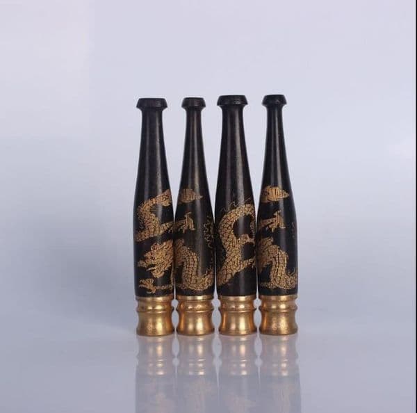 Hookahs Boutique ebony rod filter cigarette holder, small ebony Carving Dragon wood pipe mouth