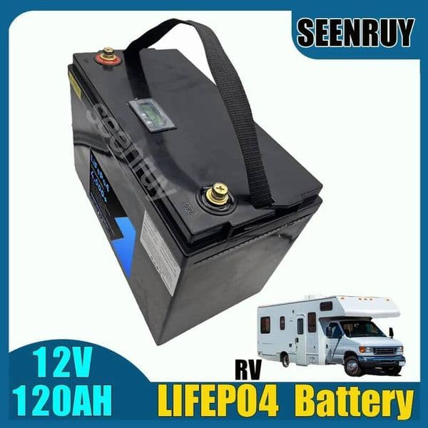 12V 120Ah Lifepo4 With Charger Connection In Series Lithium Iron Phosphate Battery Perfect For Motor RV Home Solar System thumbnail 2