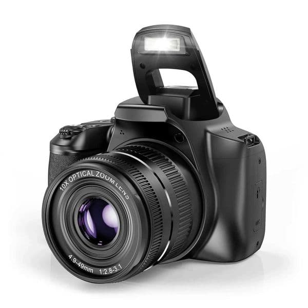 4K DSLR Cameras for Photography 10X Optical Zoom Vlogging Video Camera YouTube 64MP WiFi Livestream Webcam Camcorder with Flash M250731
