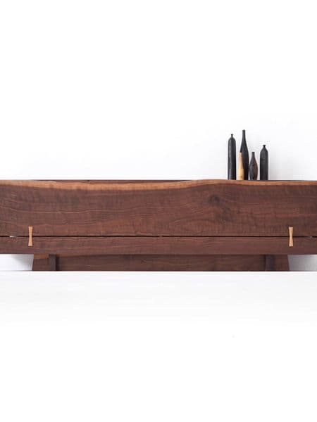 American Imported Black Walnut Natural Edge Large Board White Oak Drawer Solid Wood TV Cabinet