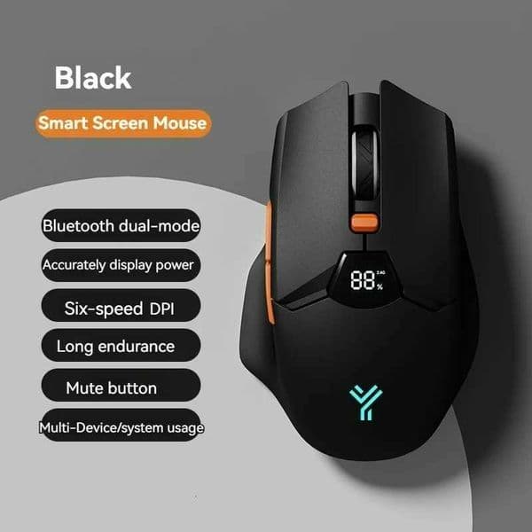 24G Bluetooth wireless mouse screen display power 600mAh large capacity battery light tone buttons for gaming and office X251101